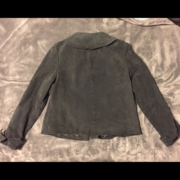 Black Suede Jacket, 100% leather, Size M - Picture 2 of 5